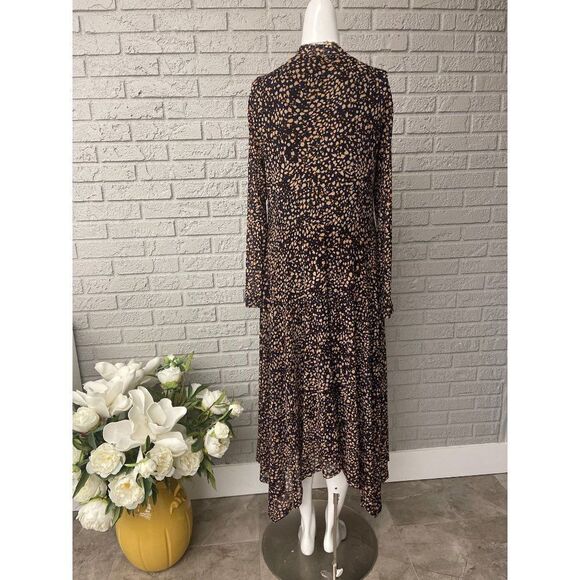 Mint Velvet Multicolored Long Sleeve Piper Mesh Midi Dress Size 10 - Picture 5 of 10